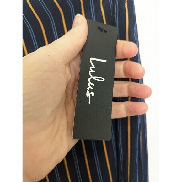 Lulus Cropped Pants Womens Small Navy Blue Striped NWT - Picture 10 of 10